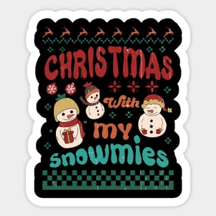 Christmas With My Snowmies Sublimation Sticker